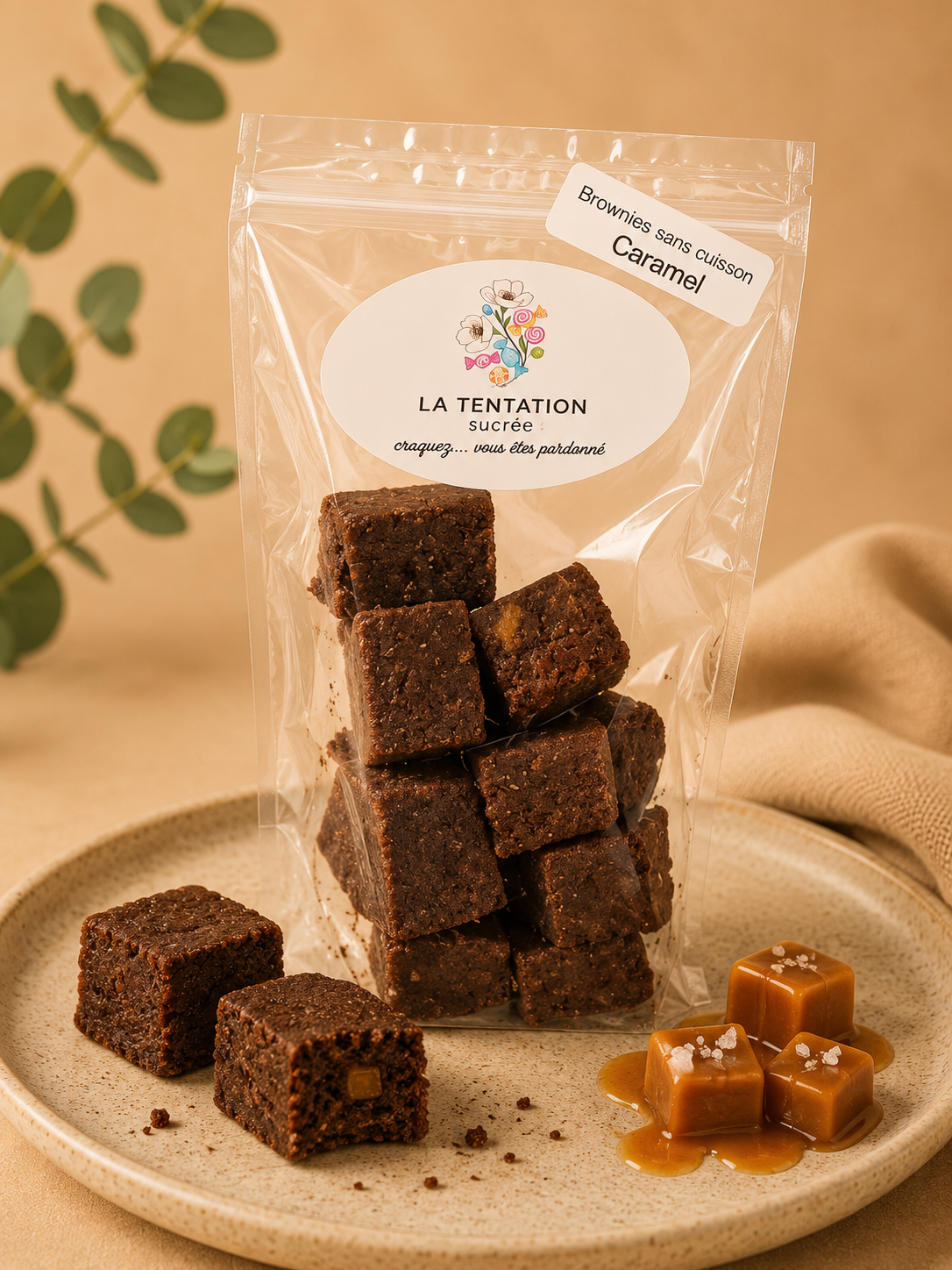 Brownie sans Cuisson – Caramel