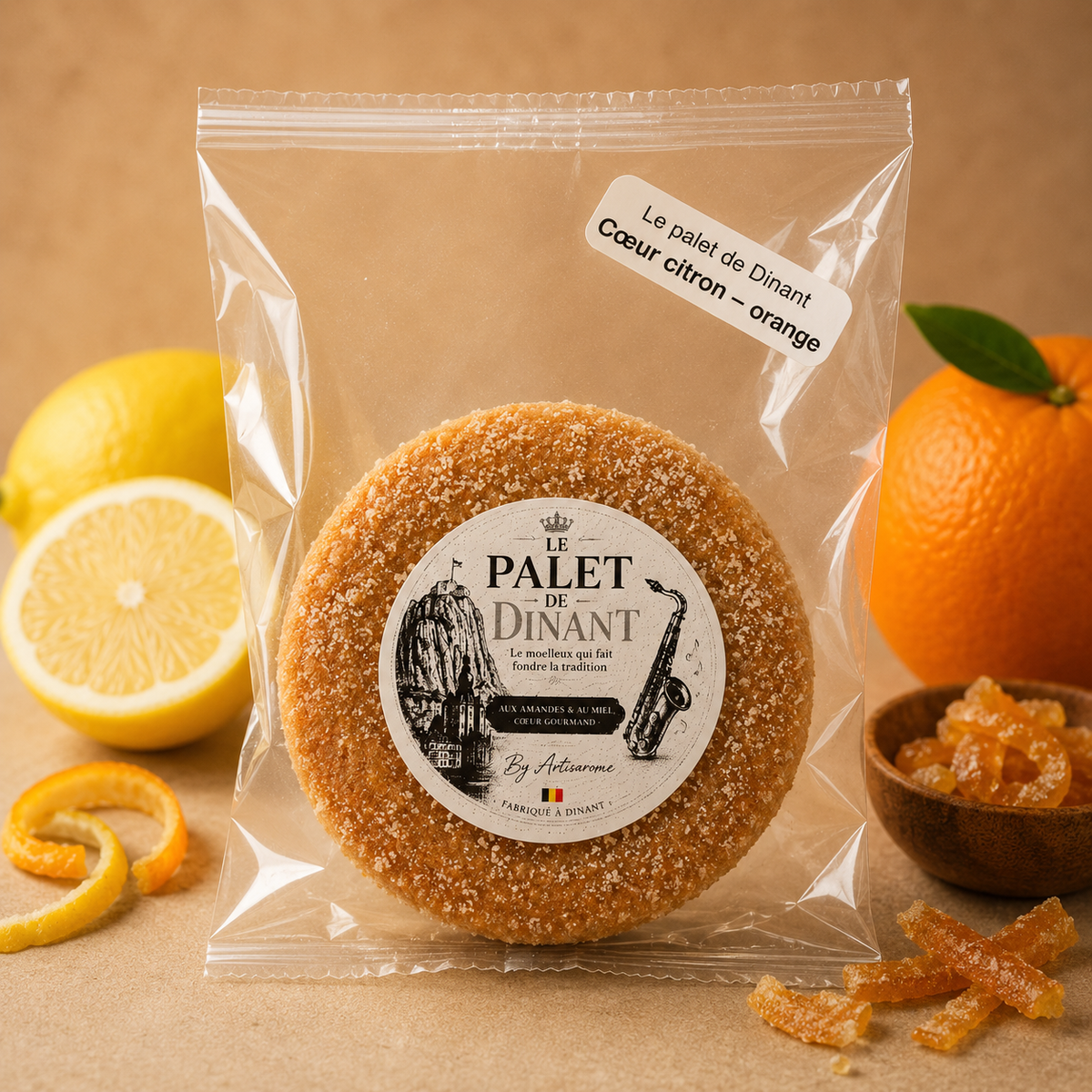 Le Palet de Dinant – Cœur Citron & Orange