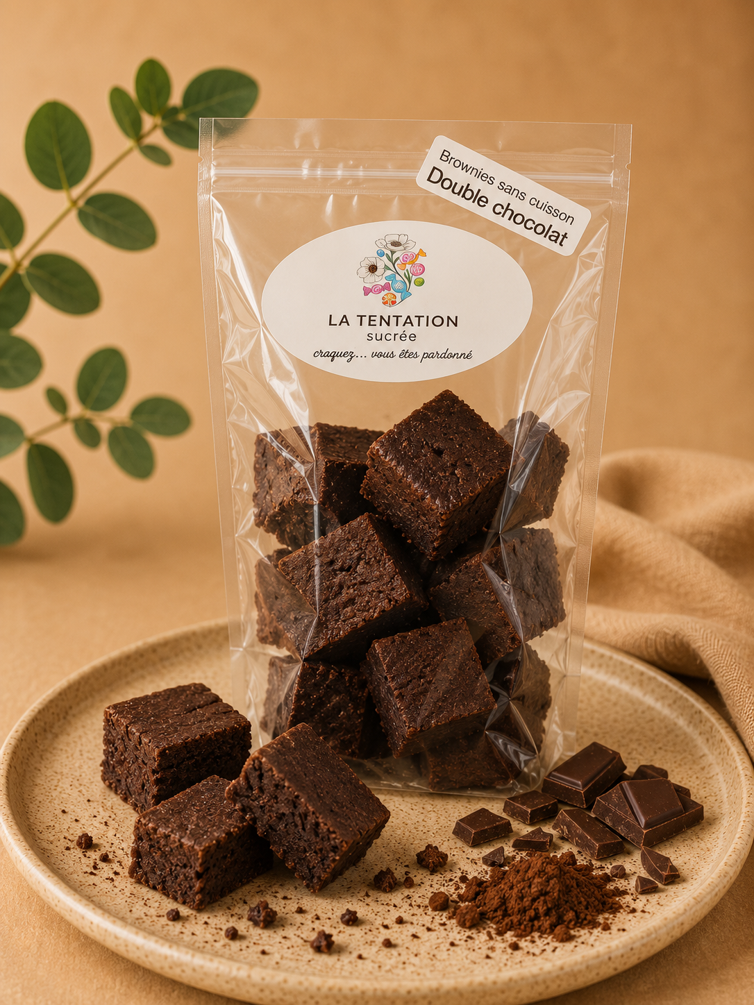 Brownie sans Cuisson – Double Chocolat
