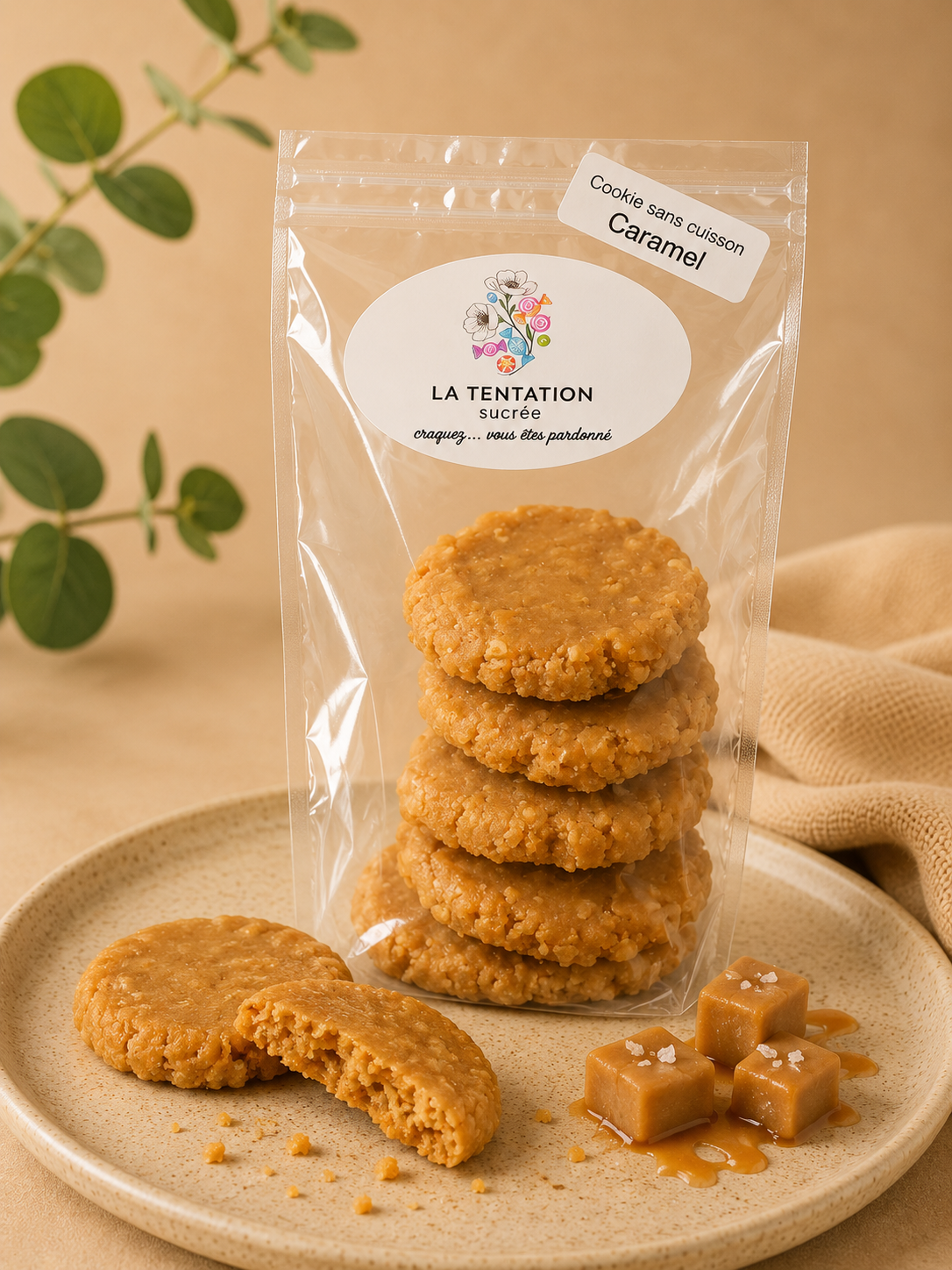 Cookies sans Cuisson – Caramel Artisanal
